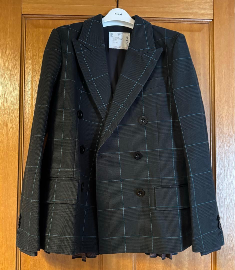 sacai サカイ✰人気美品✰コレクション✰チェック　プリーツ　ジャケット