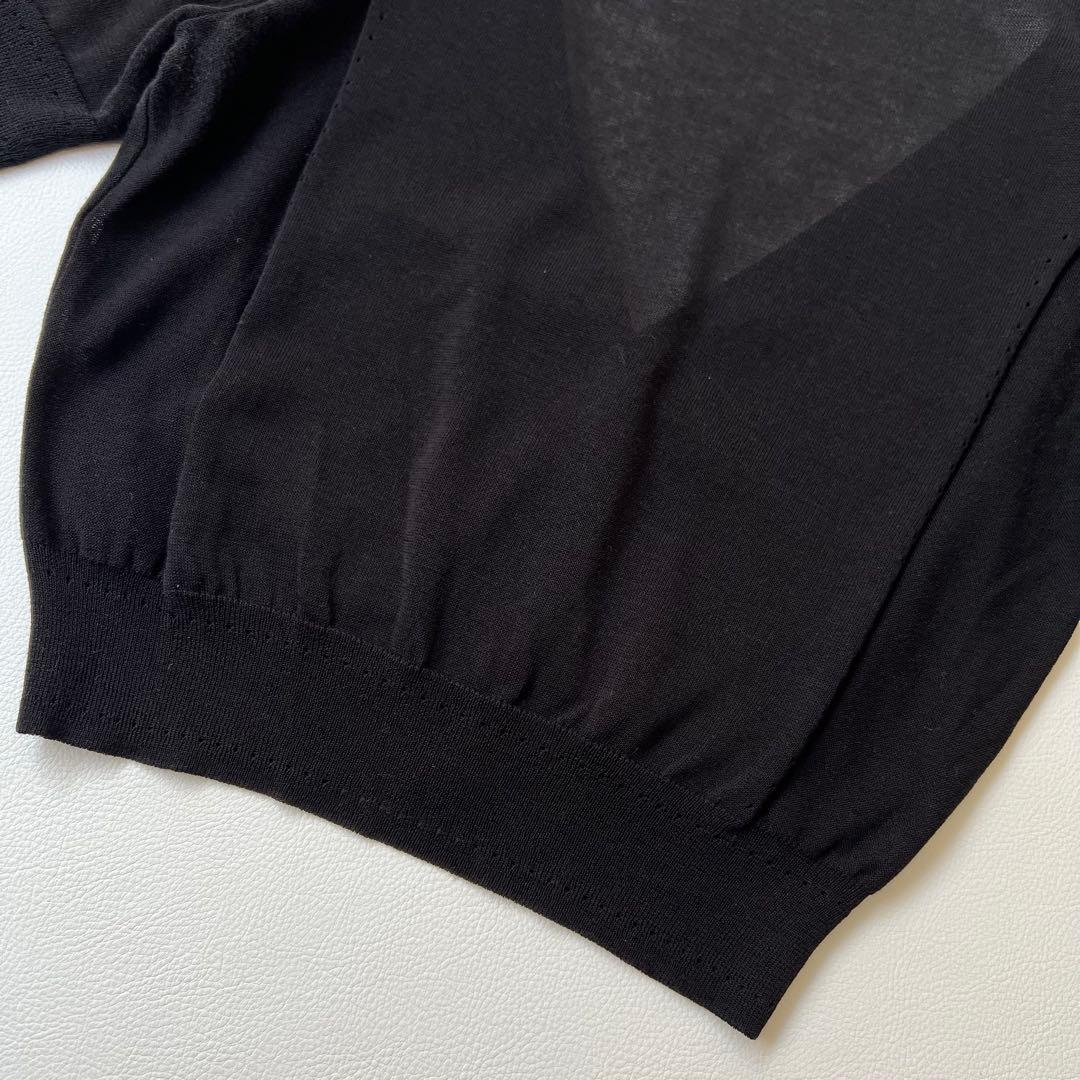 美品　Foxey フォクシー　ニットカーディガン　半袖　トップス　ブラック　38