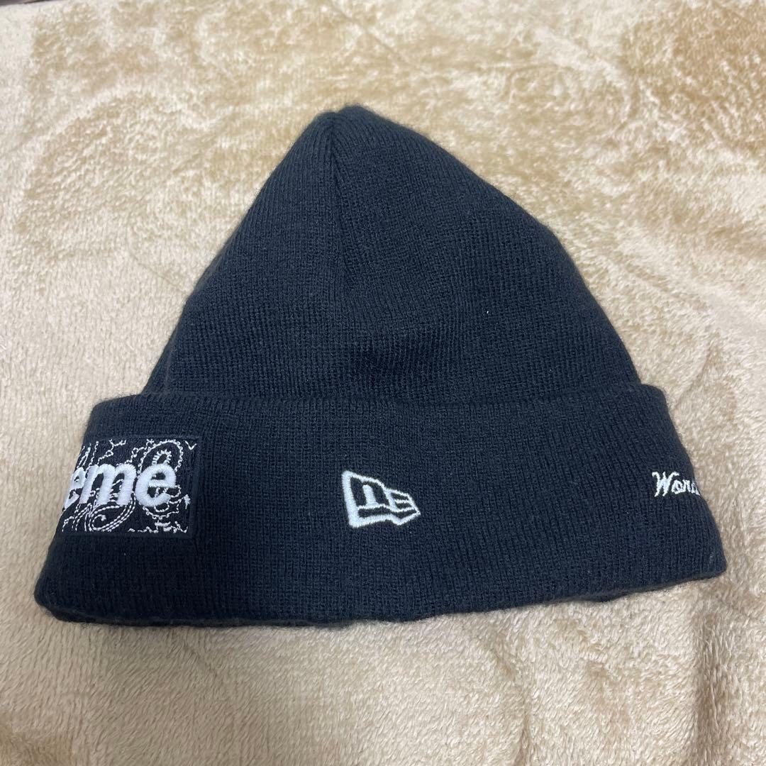 Supreme×neweraニット帽 黒色