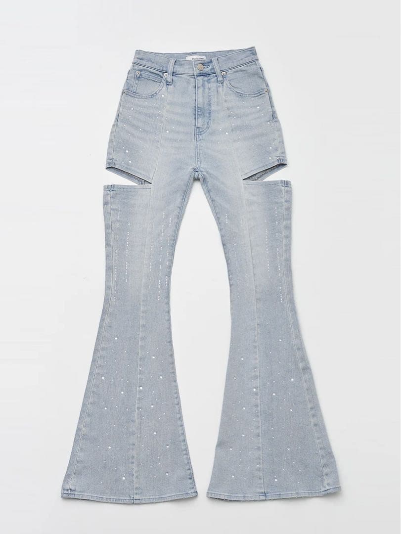 【新品】Darich ドロップビジューフレアデニムパンツ I-BLU