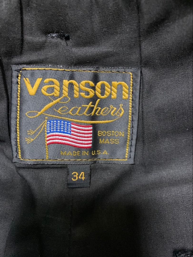 MADE IN USA W34 Vansonバンソンレザーパンツ　皮パン