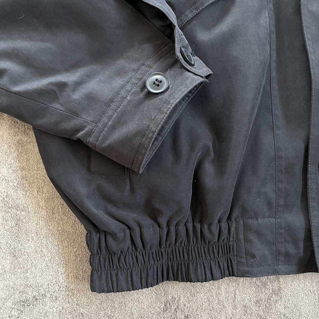 90s ヴィンテージ ヌバック調 短丈 中綿 ギミック ブルゾン 古着 L