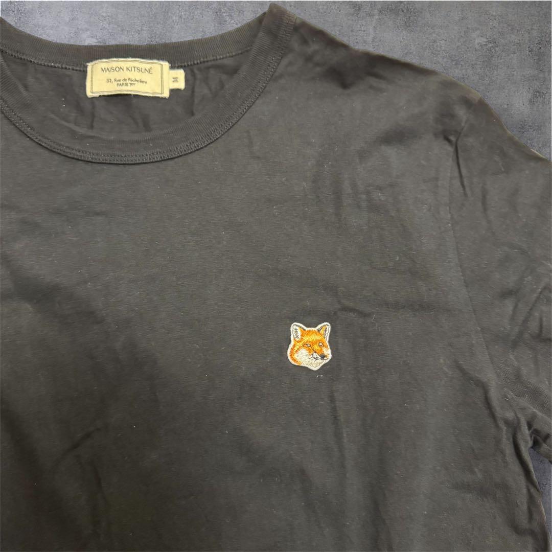 MAISON KITSUNÉ／メゾンキツネ　キツネ刺繍 Tシャツ　ネイビー　M