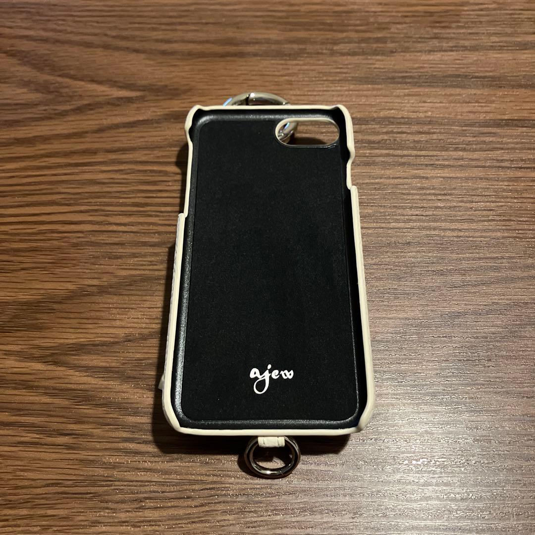 ★2月中値下げ★ ajew iPhoneSE ケース ホワイト ショルダー付き