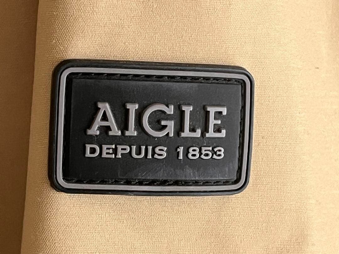 AIGLE 防水コート ベージュ 取り外し可能 フード付きライナーあり