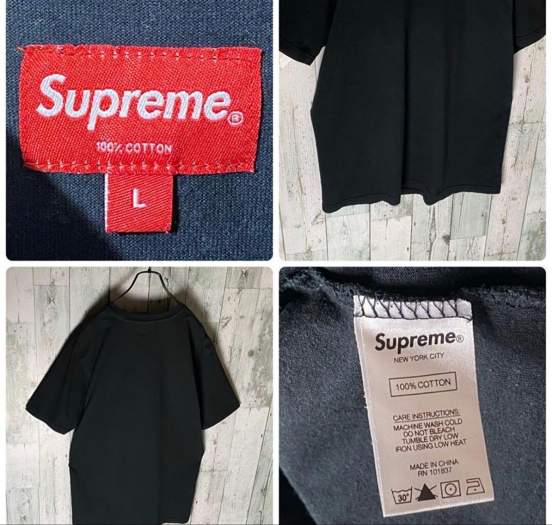 supreme シュプリーム★スモールボックス刺繍ロゴ tシャツ 黒