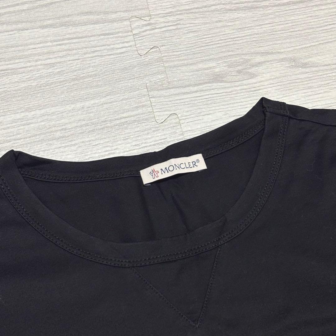 モンクレール　Tシャツ　ダブルワッペン　ブラック　Sサイズ