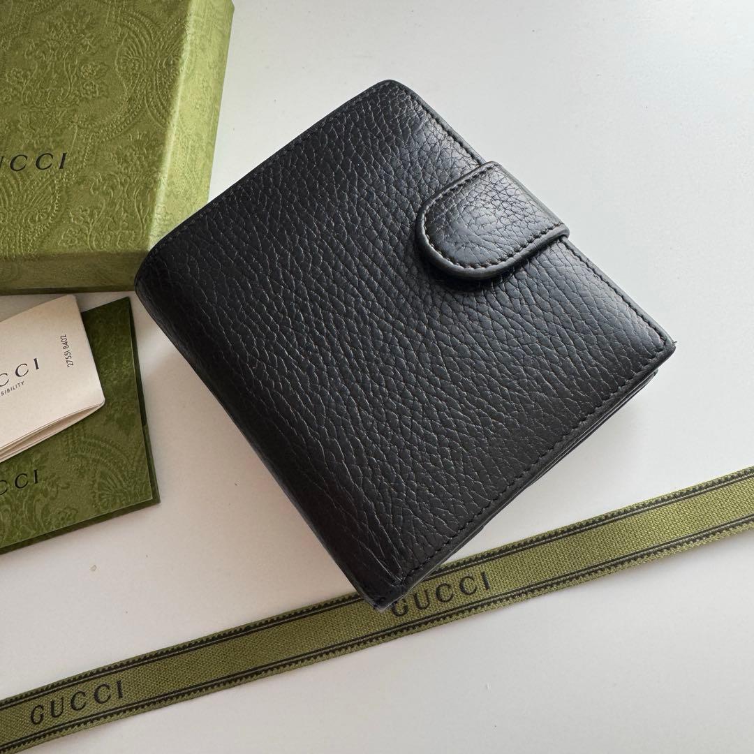 【美品】 356 GUCCI グッチ インターロッキング 2つ折り 財布
