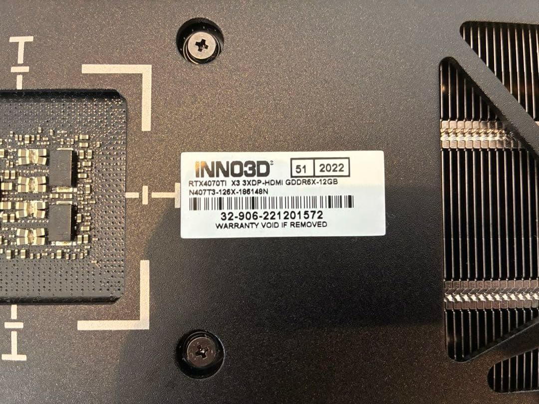 【ファン破損】INNO3D GeForce RTX 4070 Ti
