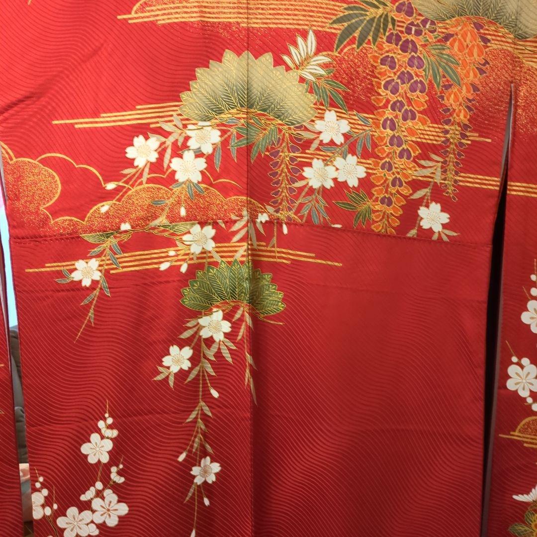 振袖　正絹　赤　2月末まで掲載