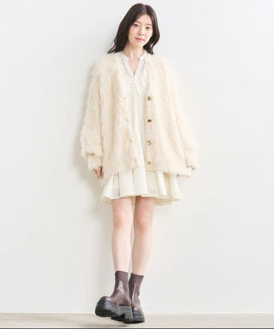 COCODEALロングシャギーカーディガン
