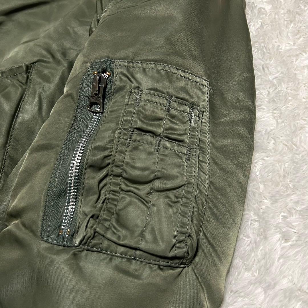 希少 80s 90s アルファ MA-1 フライトジャケット カーキ USA製