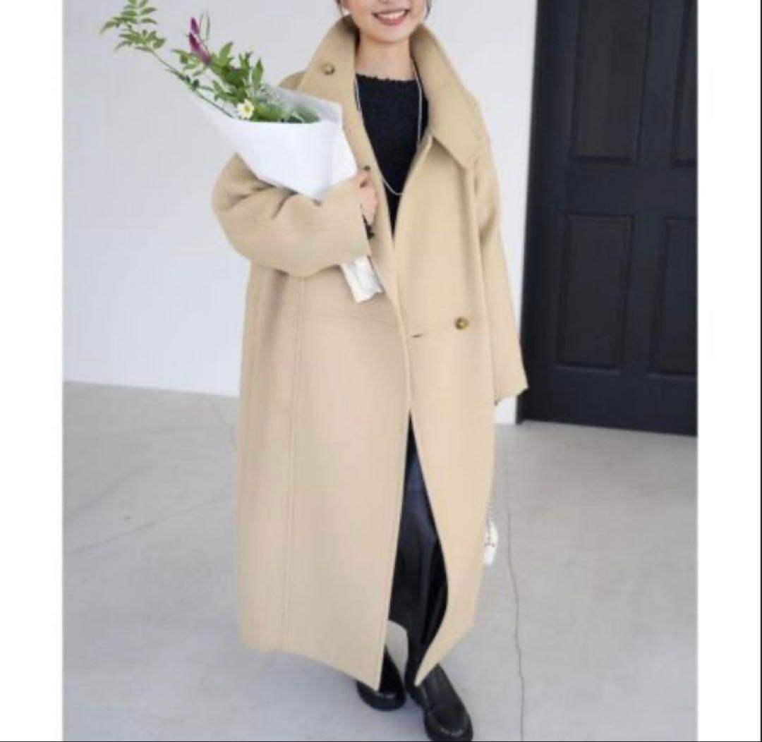 SLOBE IENA スタンドコクーンコート　38 ベージュ