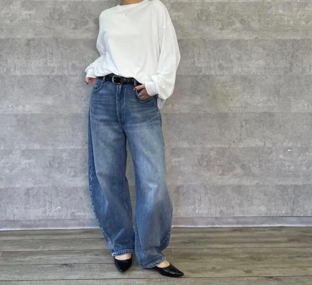 【美品】Anna Kerry 裏起毛 モロッコパンツ デニムパンツ
