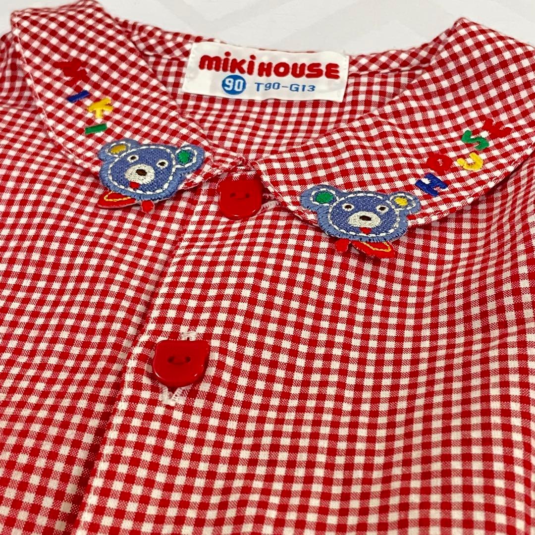 【美品】ミキハウス セーラーワンピース 長袖シャツ オーバーオール 90サイズ