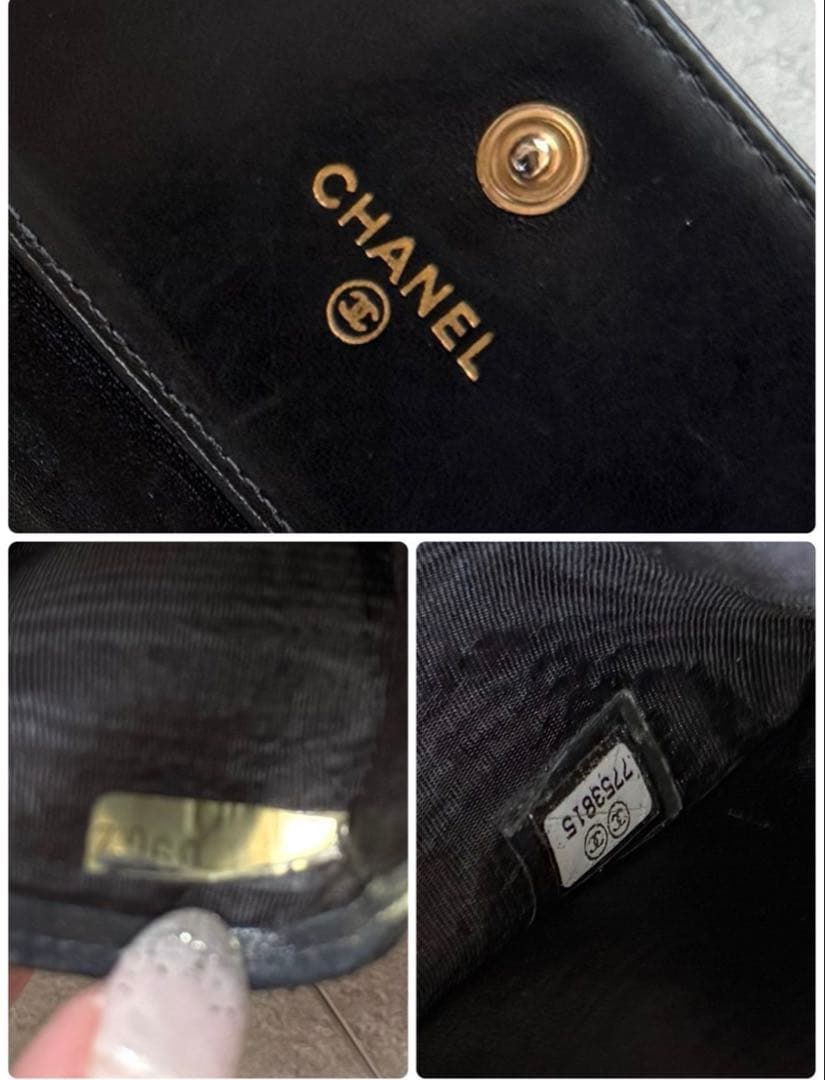 CHANEL コンパクトウォレット キャビアスキンWホック✨安心ブランドShop