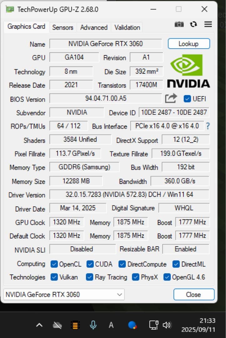 Palit RTX3060 Dual OC 12GB LHR版