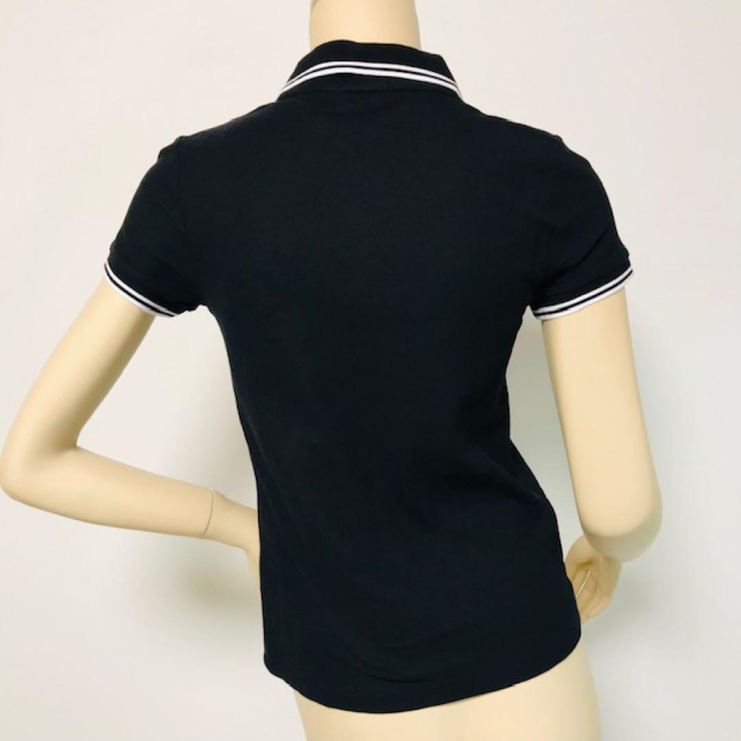 良品★モンクレール・コットン ワッペン付 リブライン ポロシャツ(XS)