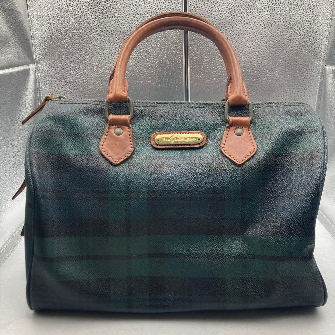 美品✨ ポロラルフローレン　タータンチェック　ミニボストンバッグ　ハンドバッグ