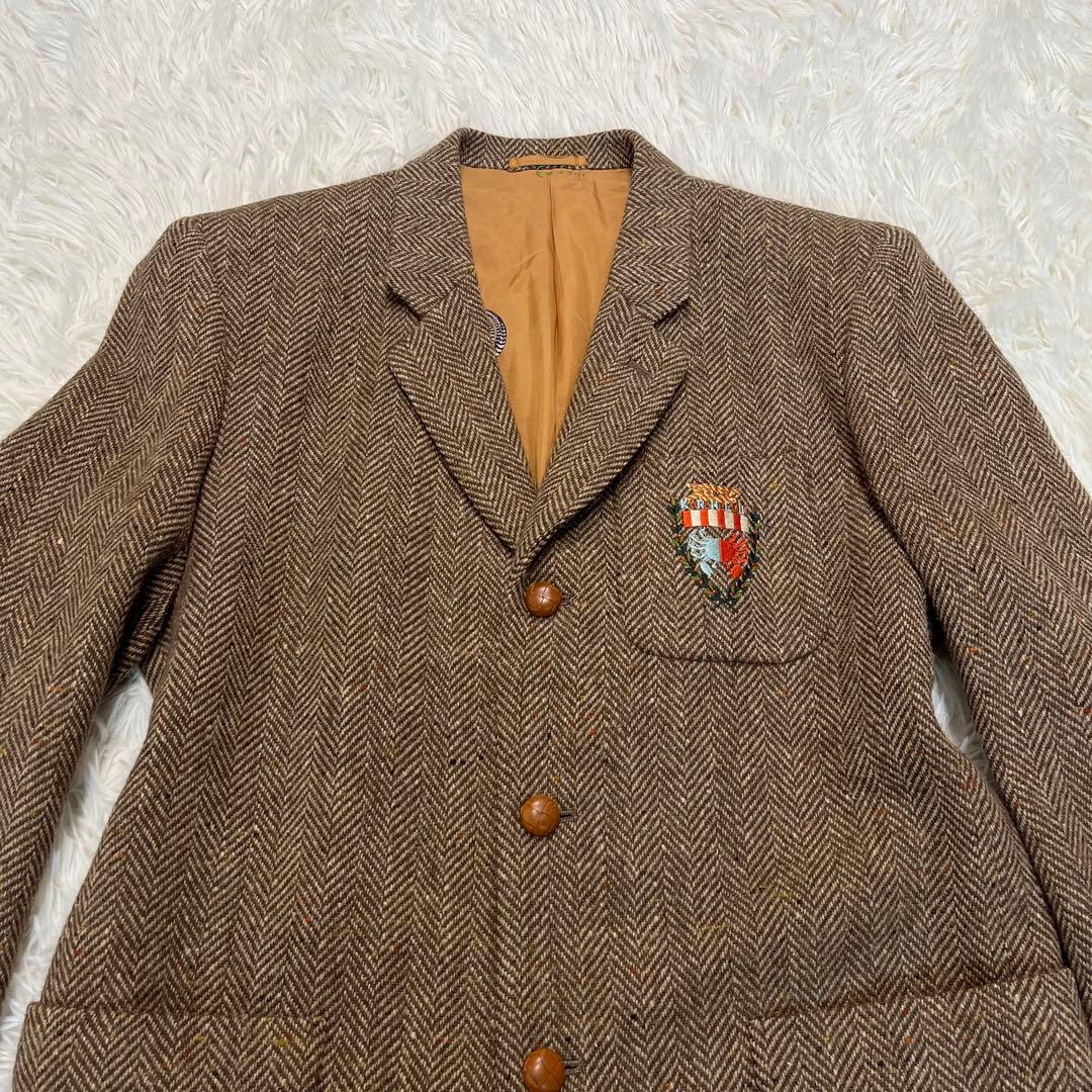 Karl Helmut ツイードジャケット 肘当てラムスエード 鶏柄裏地 L相当