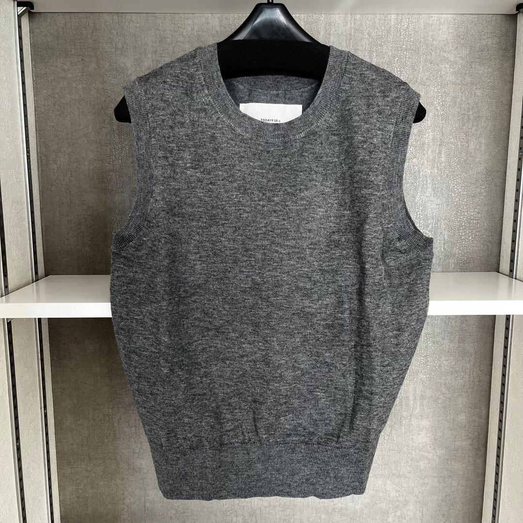 TODAYFUL 2点セット　カーディガン+タンクトップ　ニット　グレー　長袖