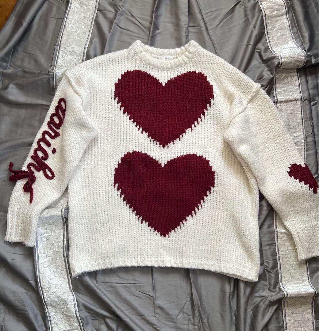 ダーリッチ ハートロゴローゲージニットチュニック IVO 美品