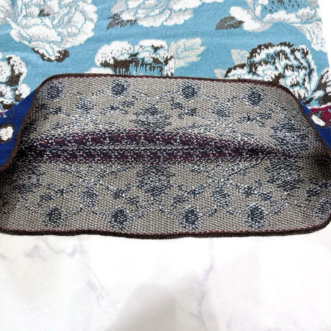KENZO ケンゾー キャミソール M ニット 花柄 ラメ 水色 紺 ボルドー