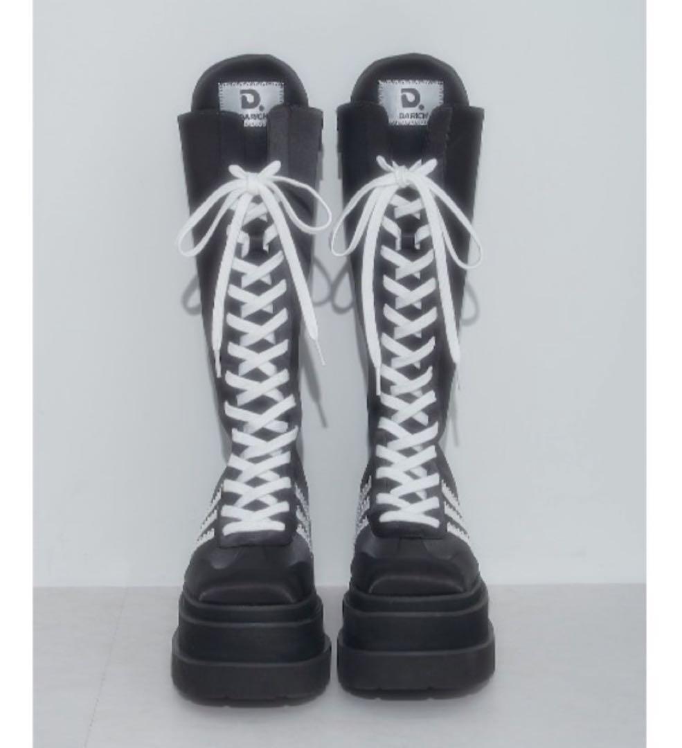 Darich レースアップスニーカーロングブーツ　BLK Mサイズ