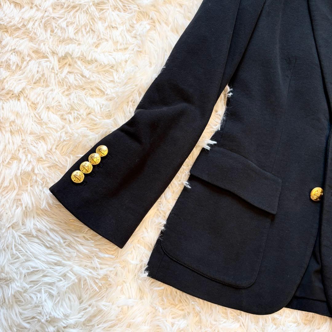 【極美品✨】ポロラルフローレン ジャケット 現行タグ 金ボタン ワッペン刺繍 黒