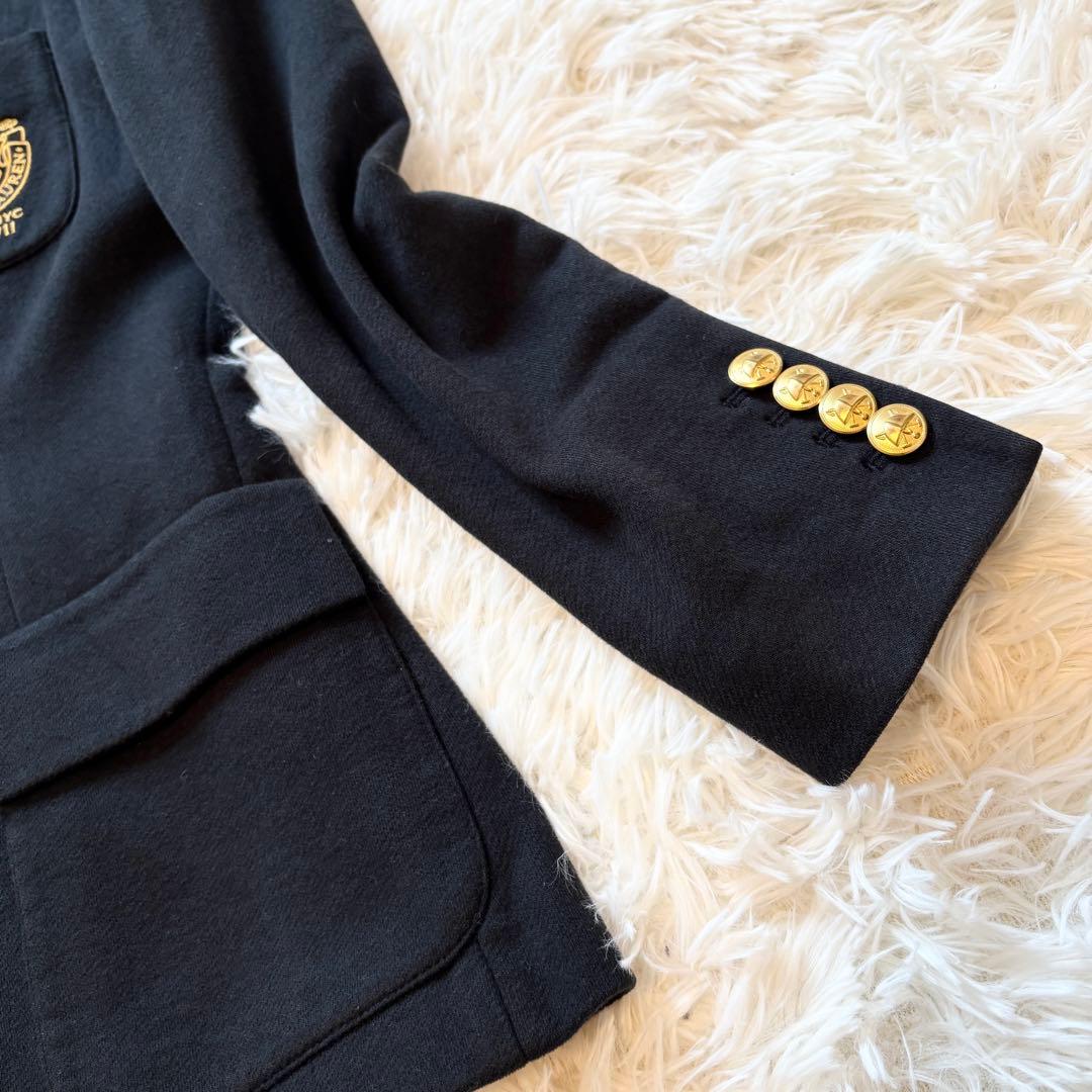 【極美品✨】ポロラルフローレン ジャケット 現行タグ 金ボタン ワッペン刺繍 黒