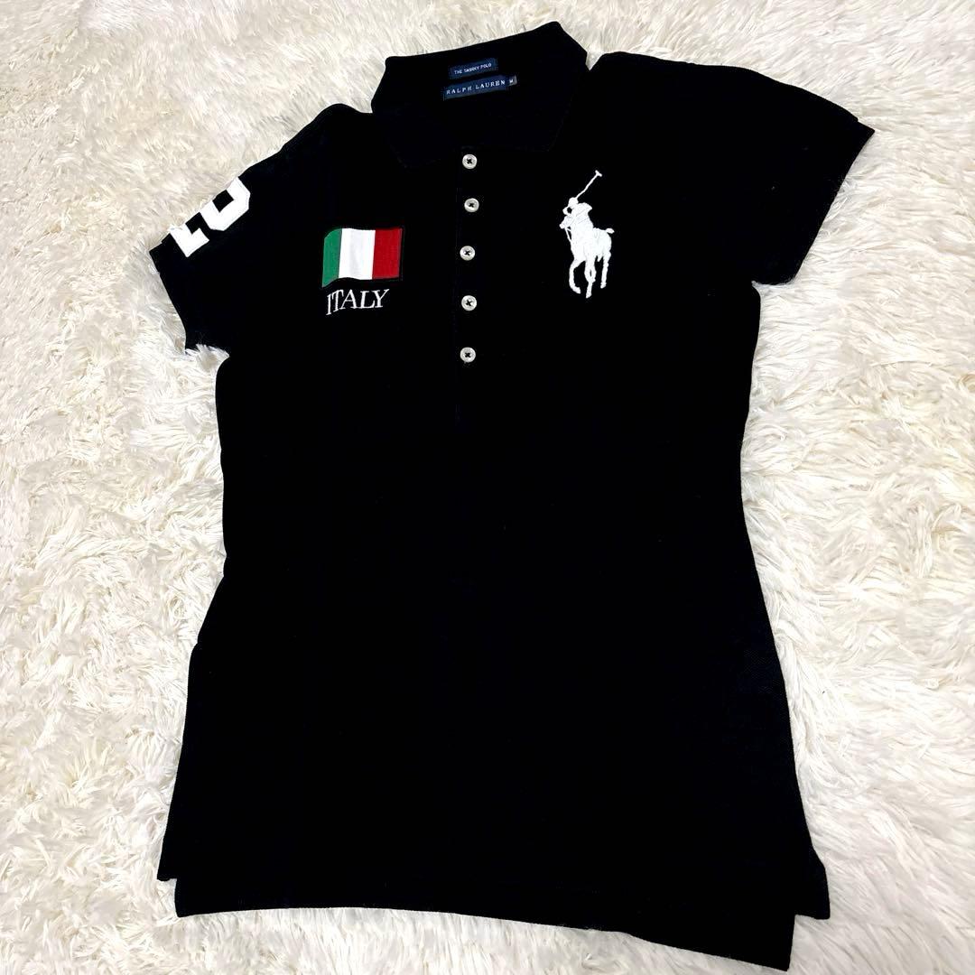 ▪️RALPH LAUREN スキニーポロ 黒　イタリア　ビッグポニー　定番