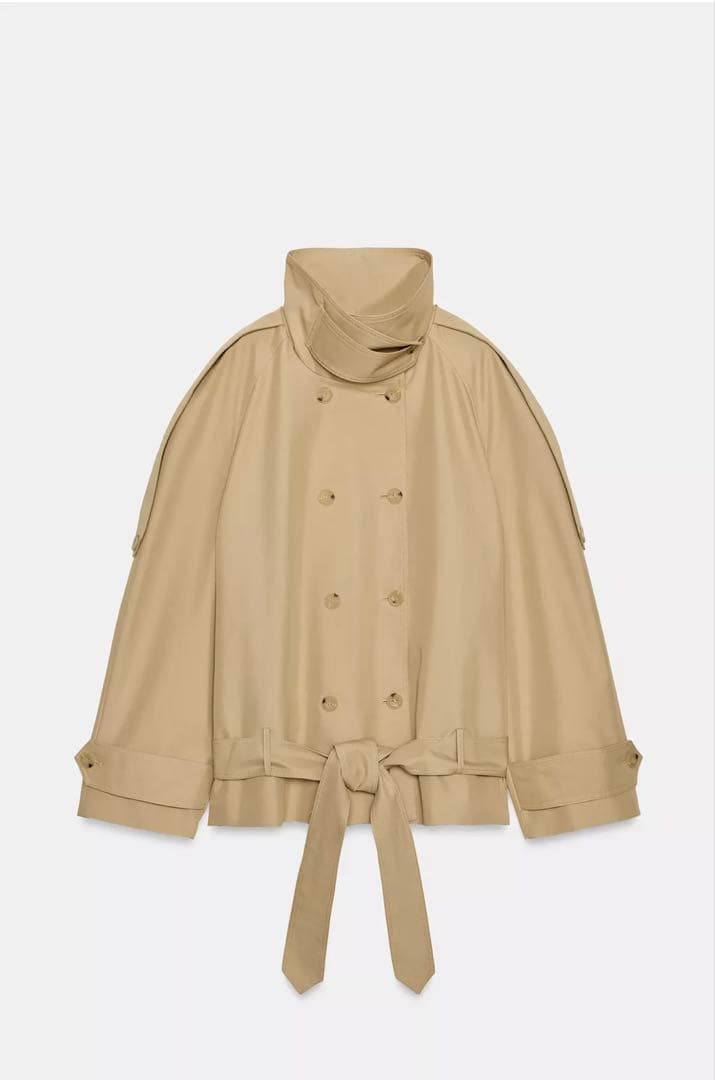 ZARA ZW ショート丈ハイネックトレンチコート Sサイズ