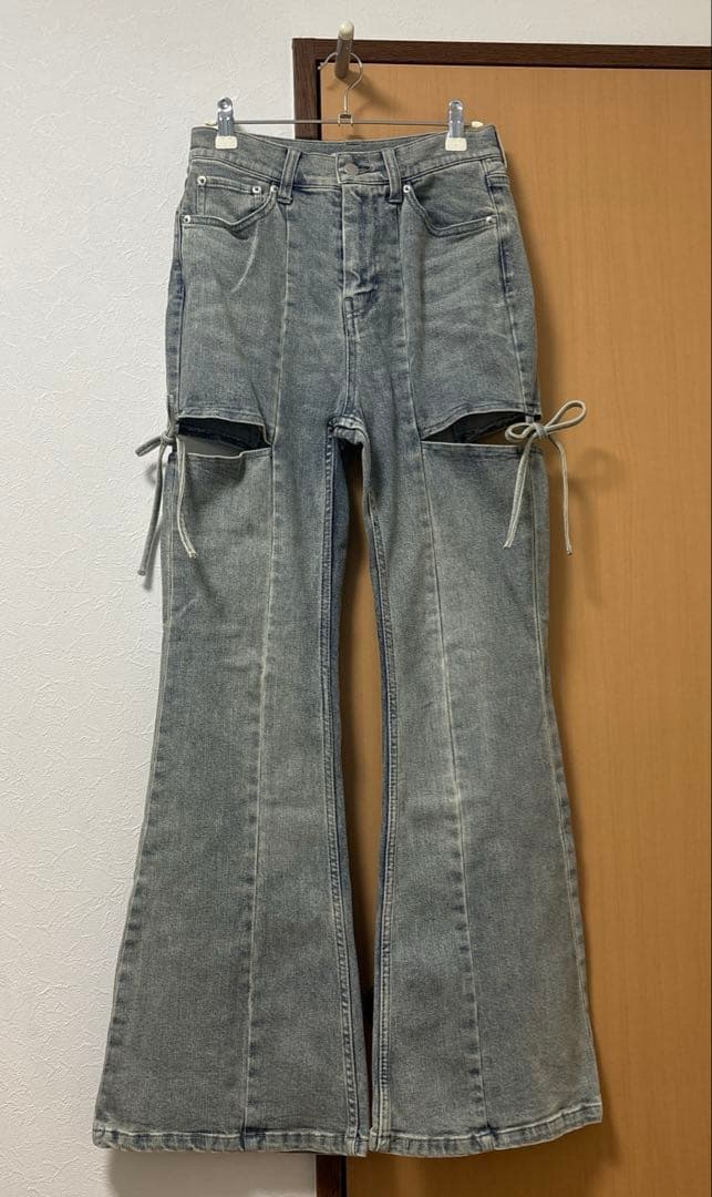 RESEXXY カットアウトリボンデニムパンツ Sサイズ