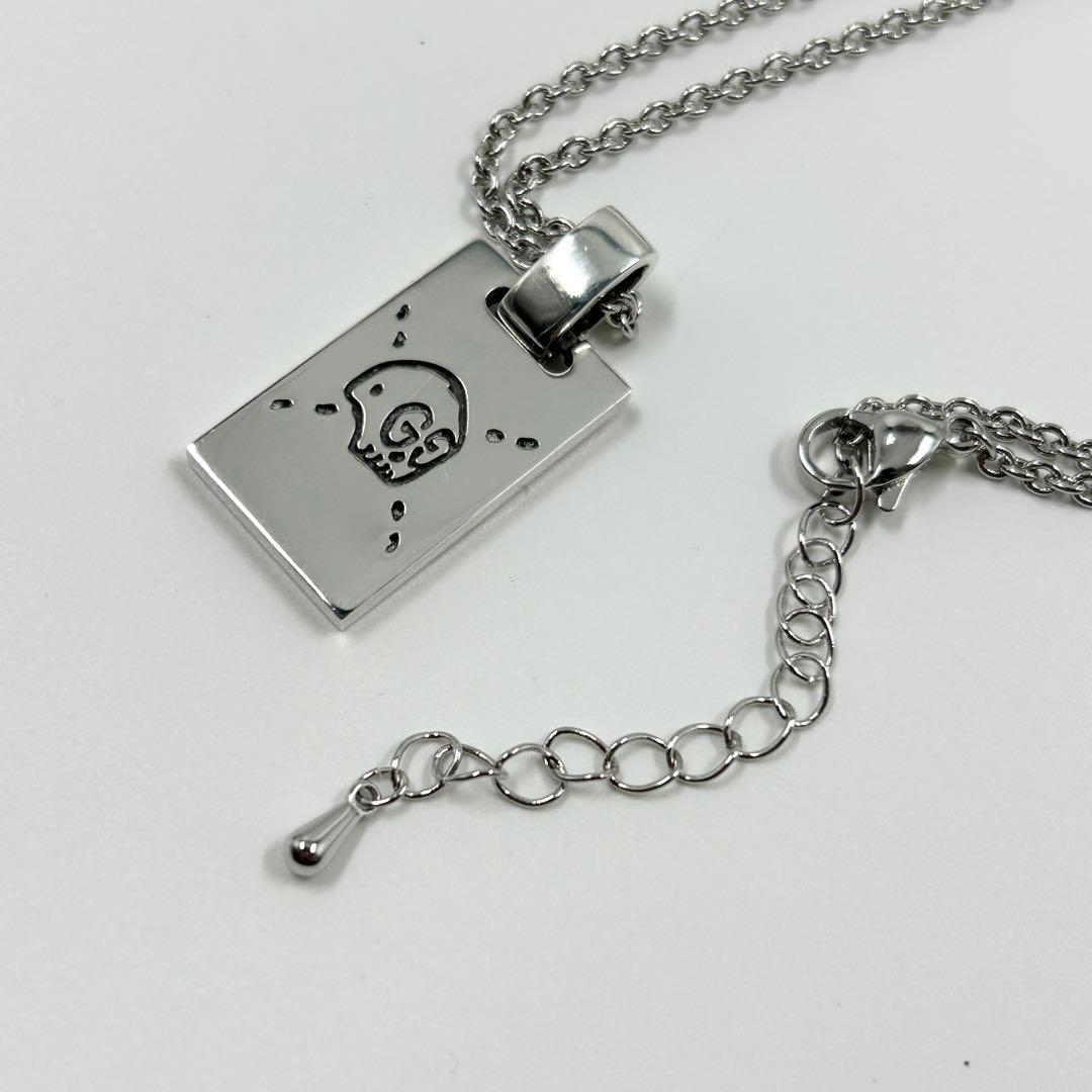 美品✨　グッチ　GUCCI ネックレス　ゴースト スカル　シルバー　スクエア　G