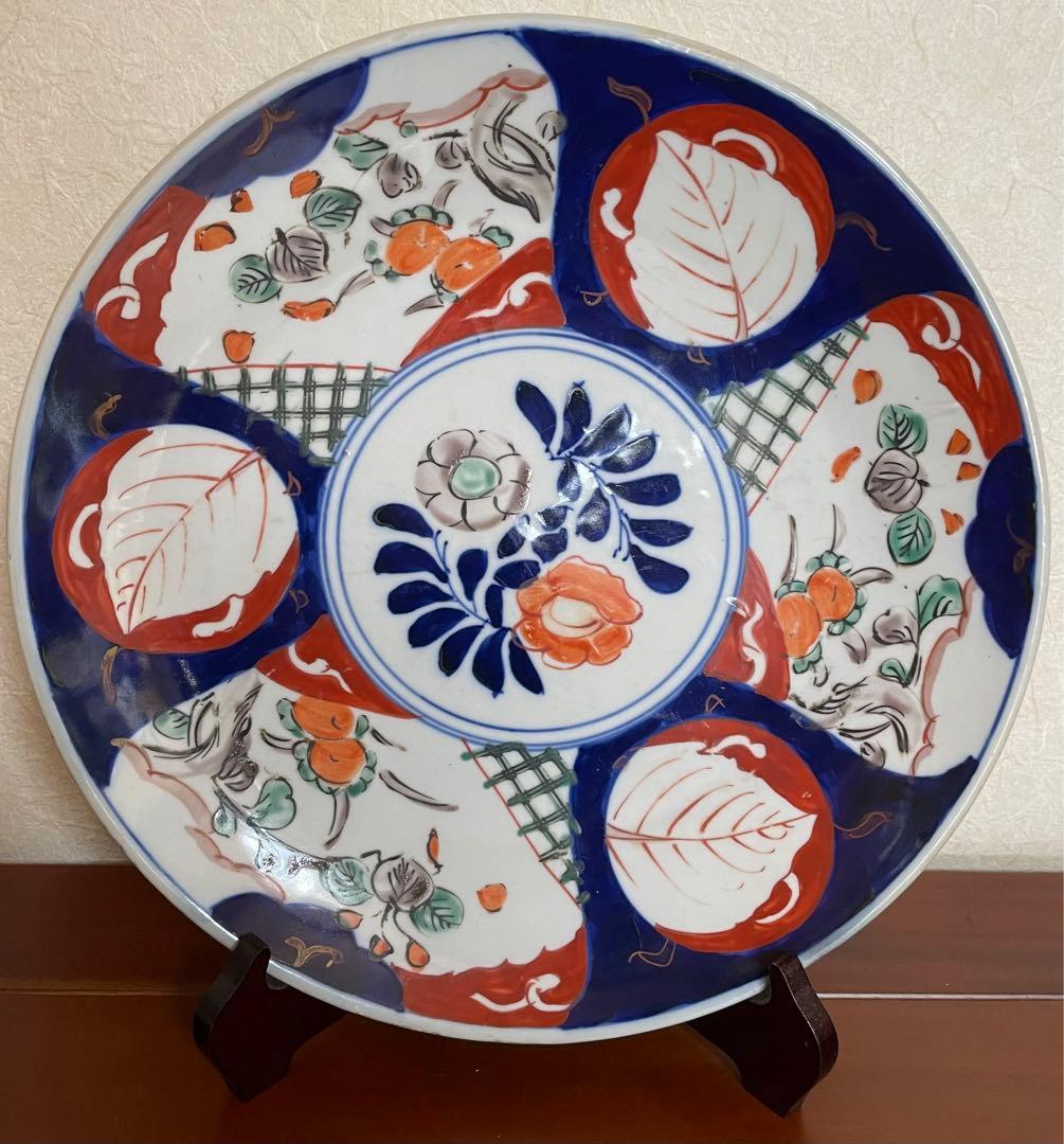 山徳窯　ヤマトク　有田焼　染付　大皿　中皿　アンティーク　レトロ　骨董品