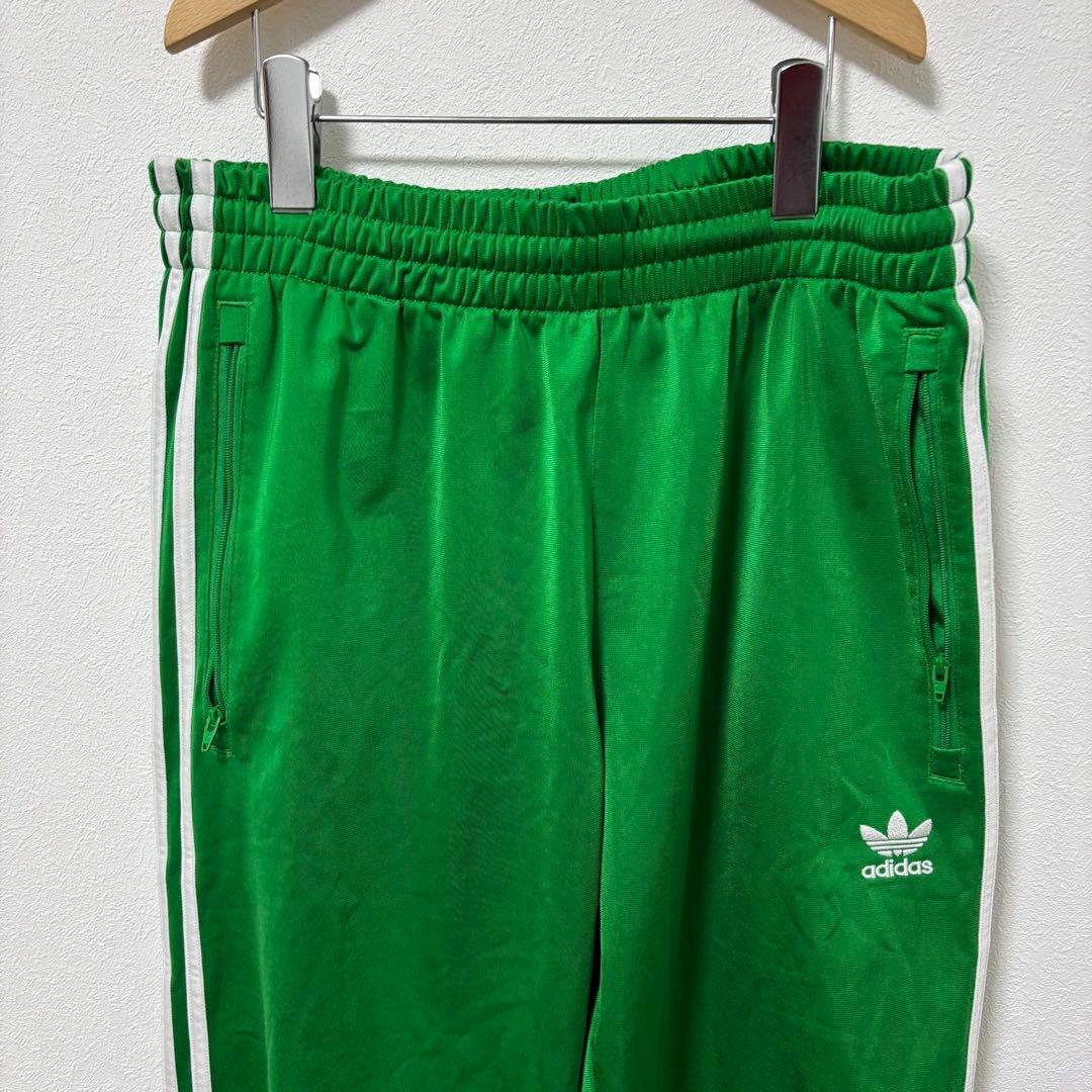 adidas トラックパンツ　ファイヤーバード　グリーン　緑　XL ジャージ