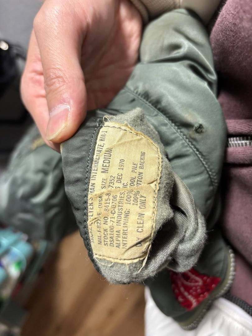 d*7様 alpha industries 1970年製 MA-1 USA 実物