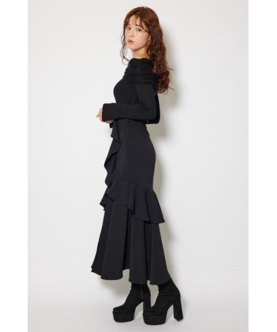 rienda♡ フリルスリットハイウエストスコートショートパンツ M