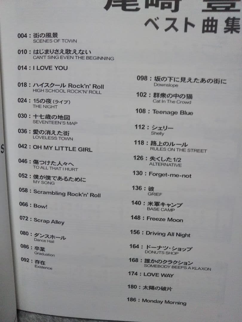 尾崎豊ギターソングブック ベスト曲集