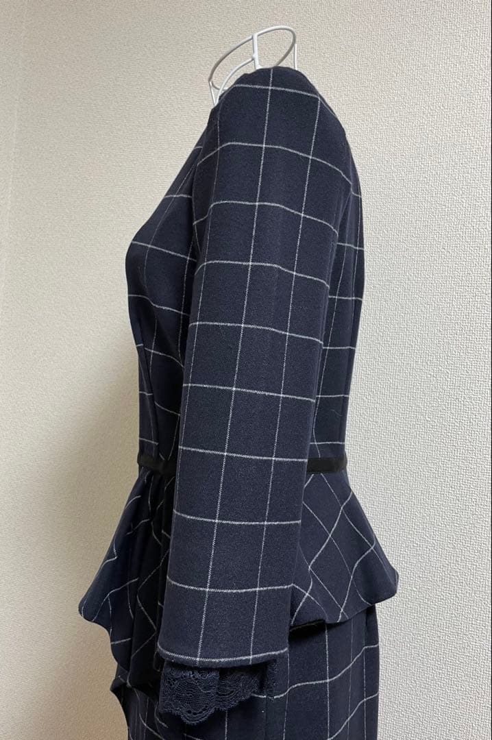【新品】JUSGLITTY チェック柄 ペプラムワンピース✧リランドチュール