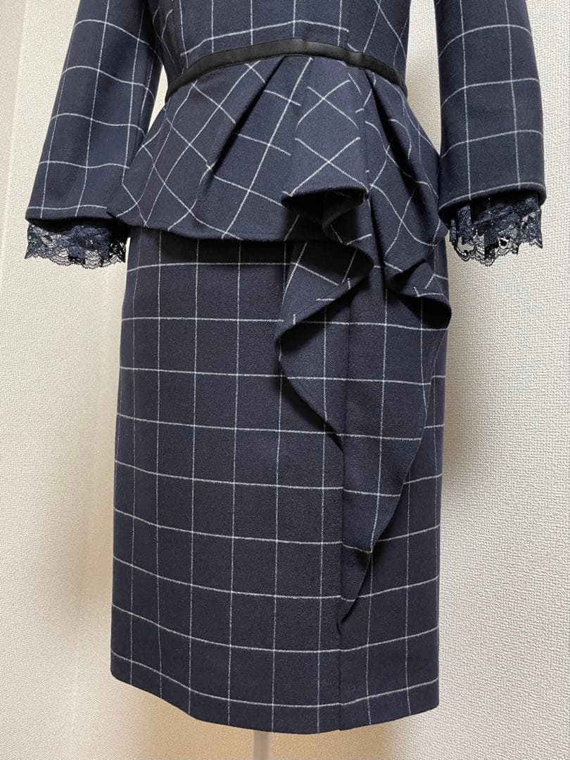【新品】JUSGLITTY チェック柄 ペプラムワンピース✧リランドチュール