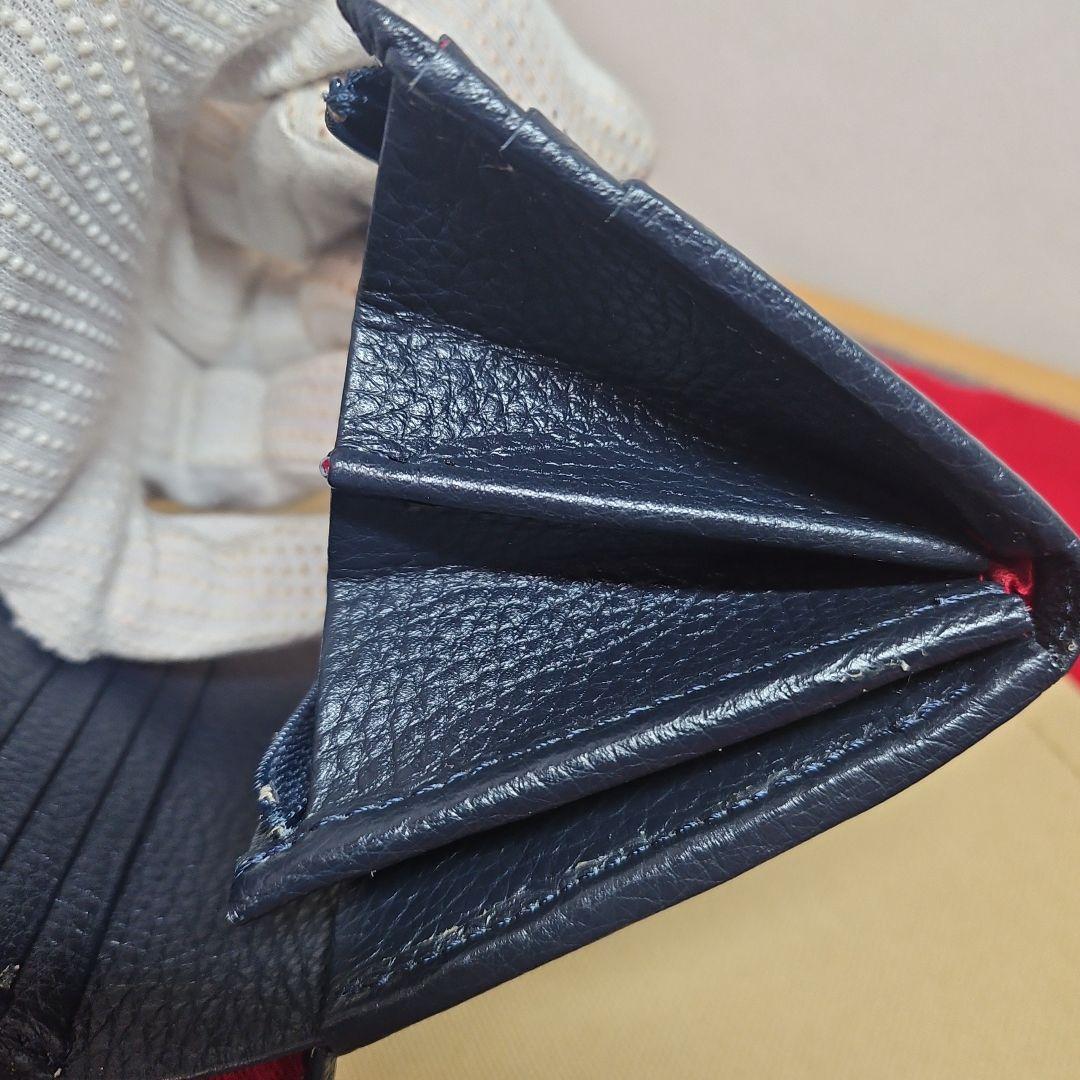 廃盤品 美品 Kitamura コンパクトウォレット 2つ折り 財布 ネイビー