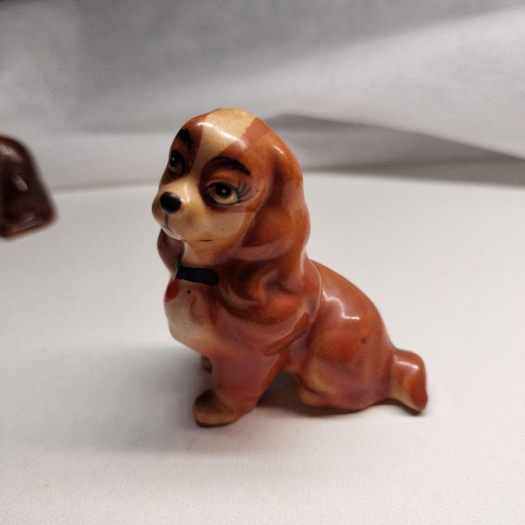 ディズニー 陶器製犬フィギュア 4体セット 半世紀前以上の海外骨董品レア