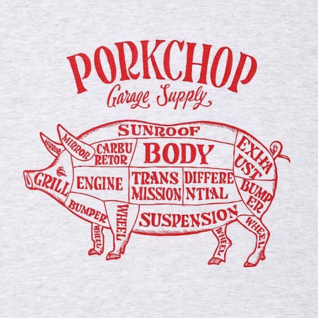 定価以下25SS PORKCHOP PORK FRONT TEE 25 ASH