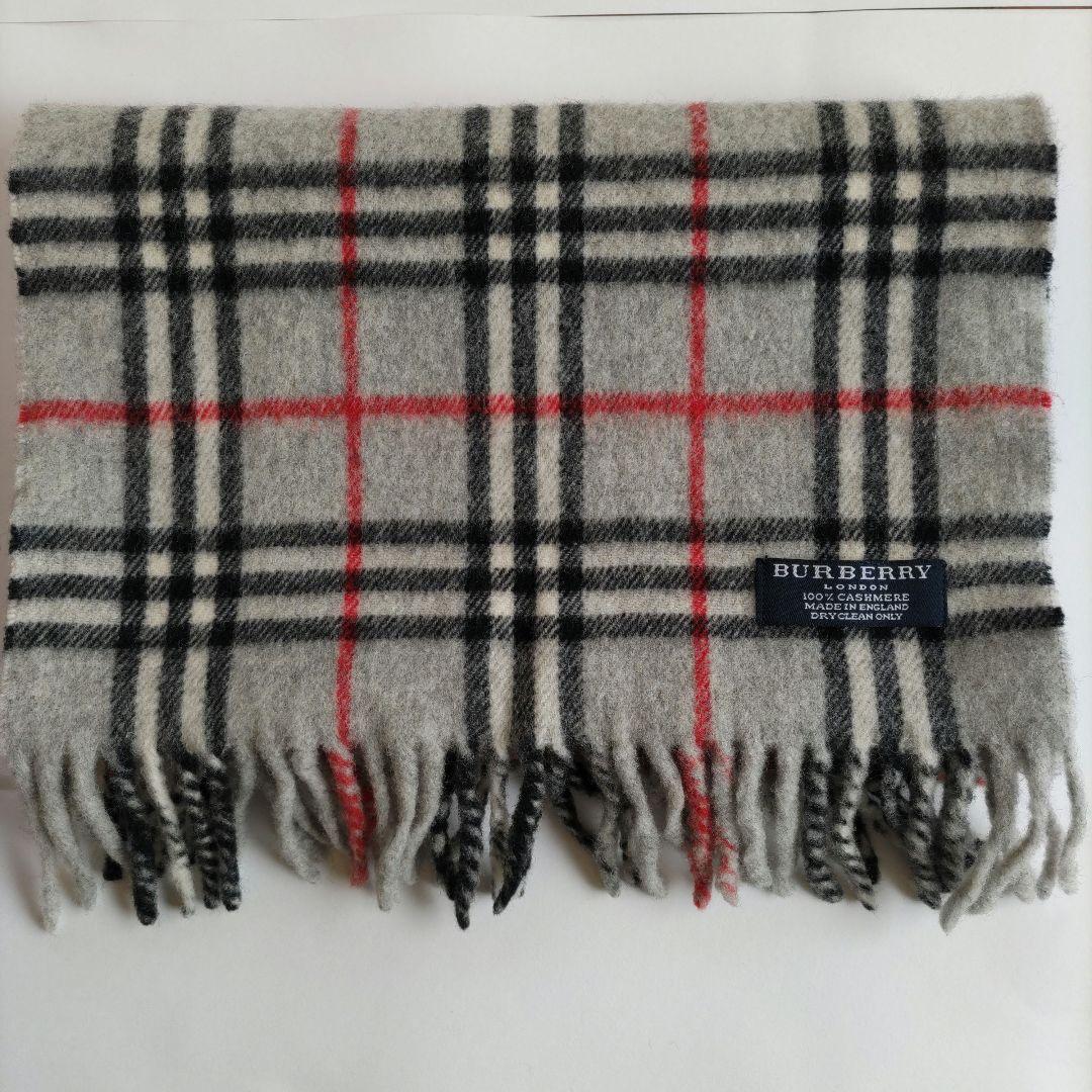 BURBERRY バーバリー カシミヤ100% マフラー 160×30グレー