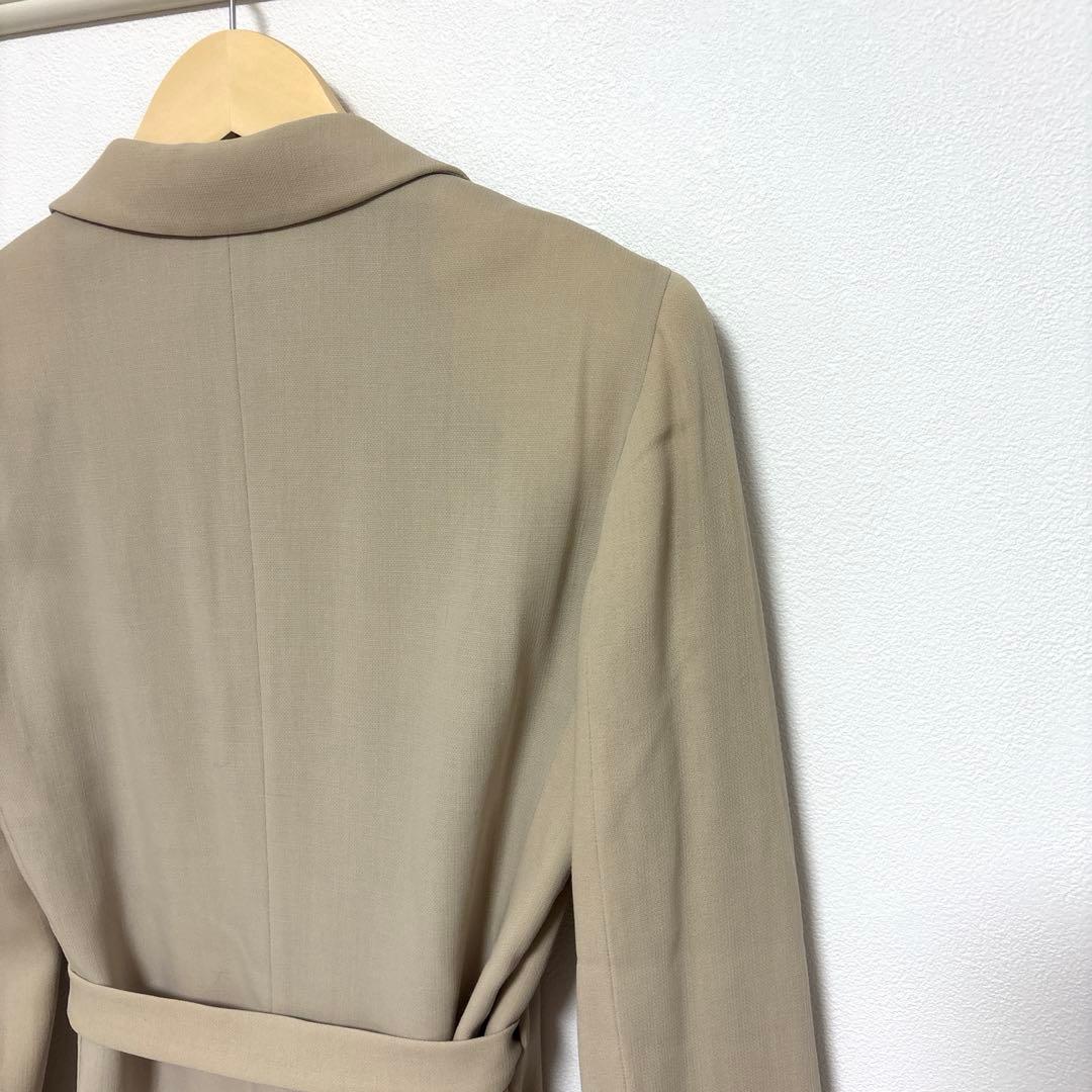 【美品 白タグ】MaxMaraヴァージンウールジャケットベージュ ラップ風 上質