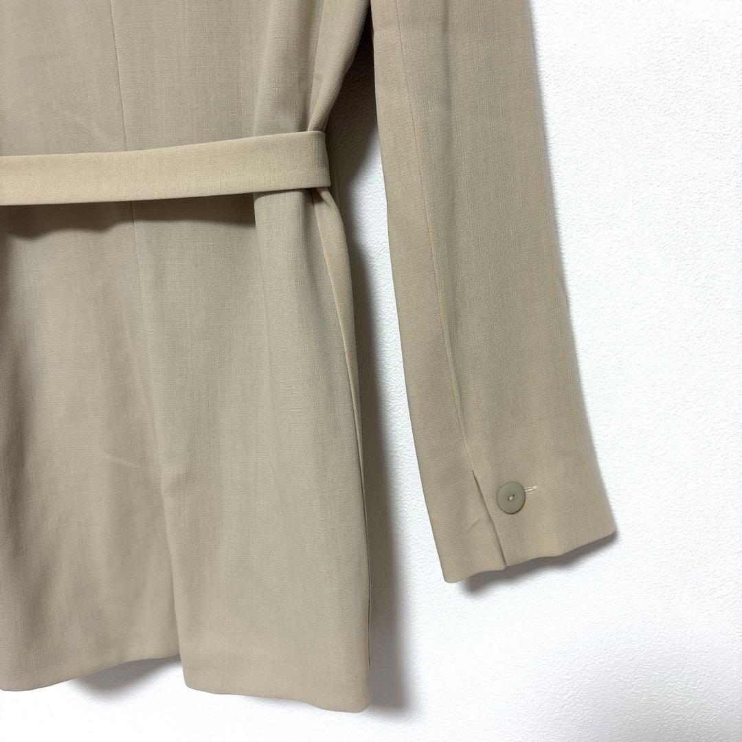 【美品 白タグ】MaxMaraヴァージンウールジャケットベージュ ラップ風 上質