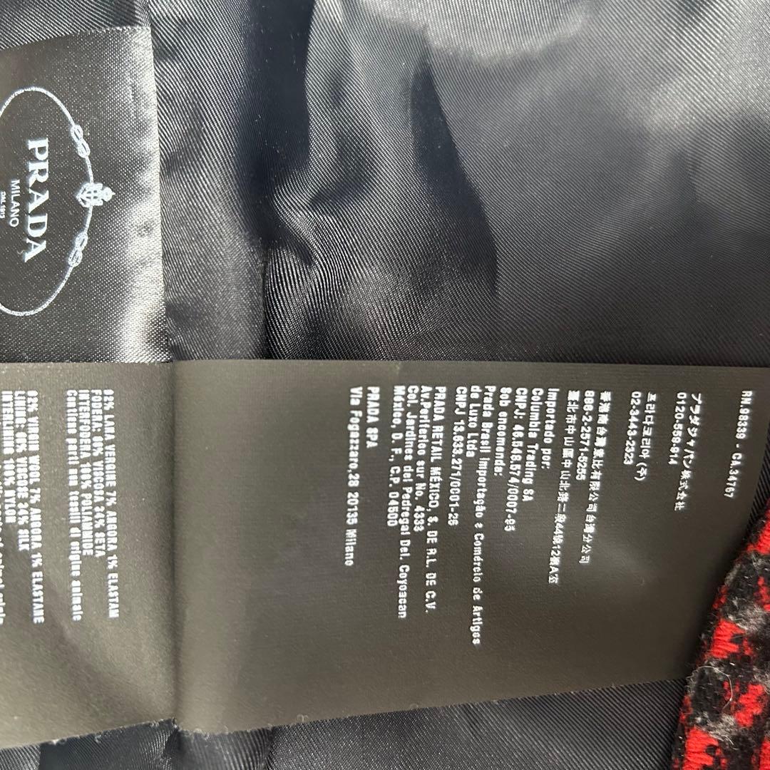 極美品 PRADA コート レディース レッド ブラック