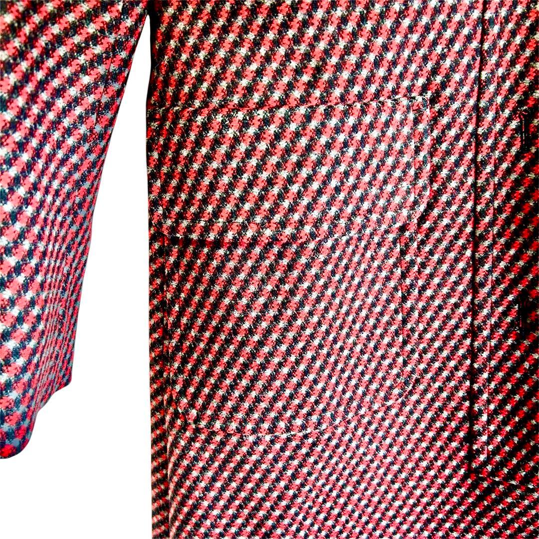 極美品 PRADA コート レディース レッド ブラック