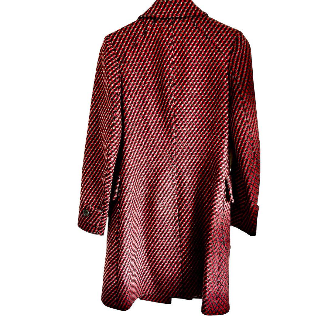 極美品 PRADA コート レディース レッド ブラック